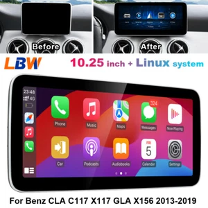 10.25" Linux Screen Wireless Carplay For Benz CLA C117 X117 GLA X156 2013-2019 - Picture 1 of 12