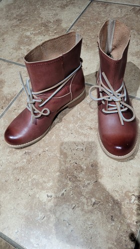 Stivaletti Timberland donna 6 5 W pelle marrone suola gomma lacci pelle