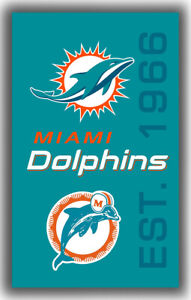 Miami Dolphins Football Team Memorable Flag 90x150cm 3x5ft Fan Best Banner