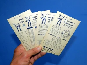 LAFAYETTE RADIO SUPPLY RESISTANCE FORMULAS, REACTANCE FORMULAS, OSCILLATION CARD - Picture 1 of 4