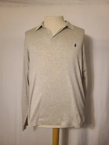 Polo Ralph Lauren Gray Long Sleeve Polo Size L - Picture 1 of 9
