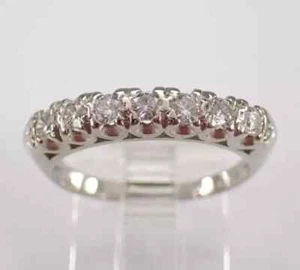 2Ct Round Cut Simulated Diamond Womens Wedding Band Ring 14K White Gold Plated - Picture 1 of 7