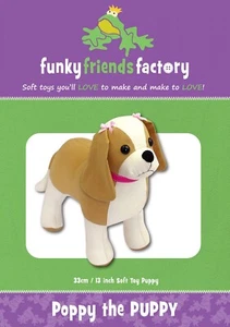 POPPY the PUPPY Sewing Pattern by Funky Friends Factory 13" Soft Toy - Picture 1 of 2