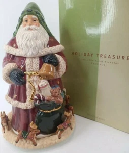 Treasure Craft JOLLY OLD SAINT NICHOLAS 13" Music Box Cookie Jar Christmas - Picture 1 of 12
