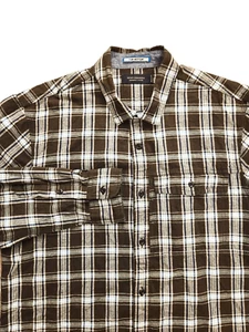 Scotch & Soda mens Med Plaid button up shirt. Regular fit green/brown longslv - Picture 1 of 11