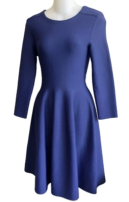 Issa London Knit Eddington Fit and Flare Midi Dress  Navy Blue  sz S - Image 1 of 4