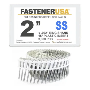 2" x 0,092 RING 304SS COIL NAILS 15 GRAD KUNSTSTOFF 3.000ct | PCN2RSP3 - Bild 1 von 1