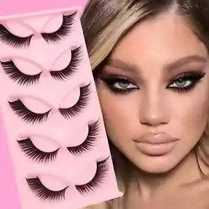 5 Pairs Cat Eyelashes – Natural Mink Lashes for Soft, Fluffy, Natural Look - Picture 1 of 5