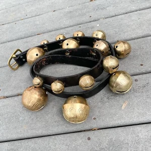 Antikes Messing Schlitten Glocken Pferdegeschirr mit 15 abgestuften Glocken, # 1 - #15 - Bild 1 von 17