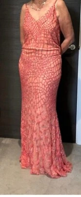 Roberto Cavalli Peach beaded Long Evening Gown size 8 Excellent condition  - Image 1 of 4