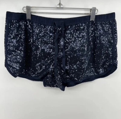Victorias Secret Sequin Shorts Swim Swimwear SIZE LARGE BLUE #K - Image 1 of 3