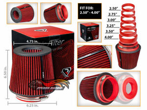 Cold Air Intake Filter Universal Round RED For Chevy 1500/3100/3B/3C/3D/3E/3F/3G