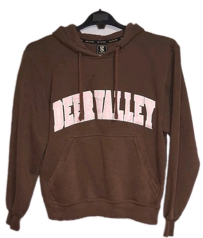 Женская толстовка с капюшоном Deer Valley коричневая и розовая с вышивкой размер XS - Изображение 1 из 4