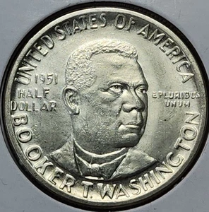 1951 Booker T. Washington Silver Commemorative Half Dollar - Choice BU ~ CH-51p - Picture 1 of 4