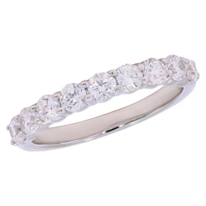 1,03 ct Rundschliff zertifizierter im Labor gezüchteter Diamant Ewigkeitsband 14 Karat Weißgold - Bild 1 von 15