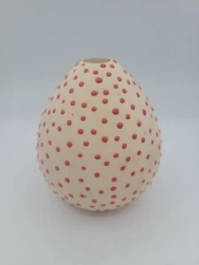 Anthropologie Polka Dot Vase Dottie Red Dotted Ceramic Art Flower Holder Small - Picture 1 of 6