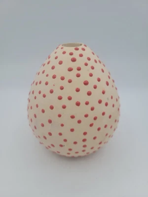 Jarrón Anthropologie Lunares Dottie Rojo Punteado Cerámica Arte Florero Pequeño Foto 1 de 4