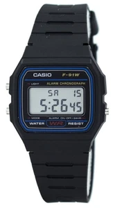 Casio Klassisch F-91W Digital Alarm Chronograph Hintergrundbeleuchtung Herrenuhr - Picture 1 of 4