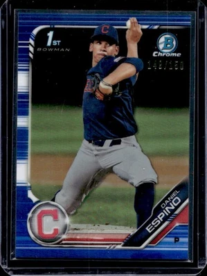 2019 Bowman Draft Daniel Espino Chrome 1st Blue Refractor #148/150 - Image 1 of 2