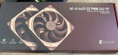 Noctua NF-A14x25 G2 PWM Sx2-PP, Dual Fan Set for Push-Pull and Side-by-Side - Image 1 of 3