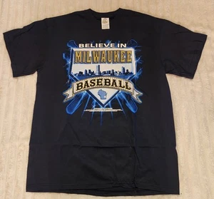 Believe In Milwaukee Baseball T-shirt-Navy Blue- Unisex Adult- Size XL ▪︎NEW▪ - Picture 1 of 3