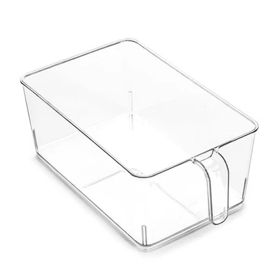 Contenedores de almacenamiento de plástico transparente para despensa y nevera, contenedores organizadores con asas Foto 1 de 4