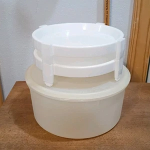 Vintage Tupperware XL Round Cake/Pie Keeper W/2 Tier Divide-A-Rack 4 Pcs #224-2 - Picture 1 of 14