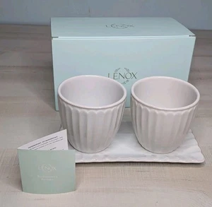 Lenox French Perle Scallop 3 Piece Herb Pots & Tray Set - Bild 1 von 12