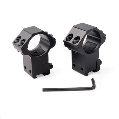 2Pcs 1'' High Profile 25.4mm Rifle Scope Rings Mount 20mm Picatinny Weaver Rail - Image 1 of 4