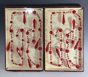 Pottery Barn Chandelier Glass Garland Red 60 Inches Set of 2 - Picture 1 of 2