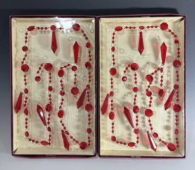 Juego de 2 guirnalda de vidrio roja Pottery Barn 60 pulgadas Foto 1 de 2