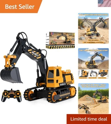 Remote Control Excavator Toy, RC Excavators Sandbox Digger Hydraulic Construc... - Image 1 of 4