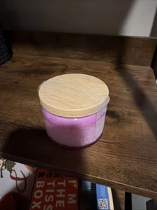 Candle In Decorative Glass Jar With Bamboo Lid - Picture 1 of 5