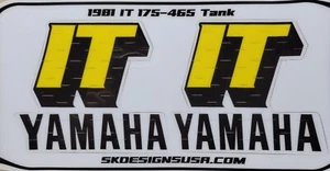 81 1981 Yamaha IT 175 250 465 Gráfico de calcomanías de tanque - Imagen 1 de 1