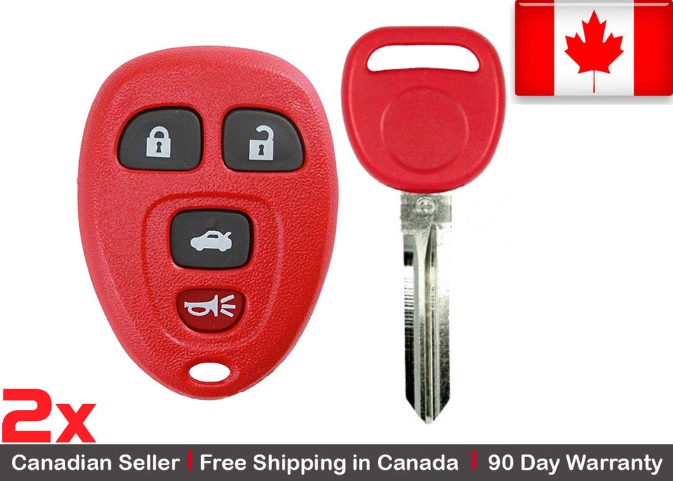2x Llavero de control remoto de entrada sin llave de repuesto rojo para Chevy Buick Pontiac Foto 1 de 1