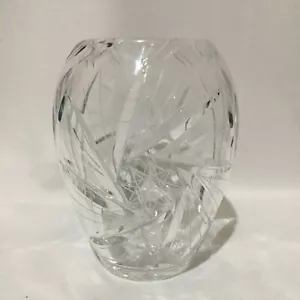 lead crystal handmade pinwheel cut vase - Picture 1 of 17
