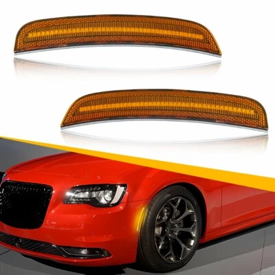 Luces de señalización laterales ámbar para parachoques delantero izquierdo y derecho Chrysler 300 2015-2023 2X Foto 1 de 4