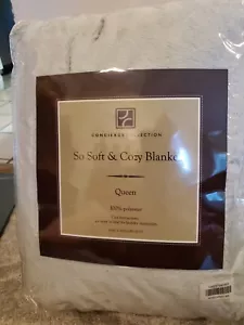 CONCIERGE COLLECTION SO SOFT&COZY BLANKET QUEEN CREAM COLOR - Picture 1 of 3