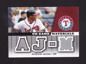 2009 Upper Deck UD Game Materials Andruw Jones Used Jersey #GM-AJ Rangers