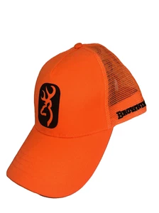 Browning Centerfire Cap Snapback Closure Blaze Orange Meshback Design NWOT - Picture 1 of 10