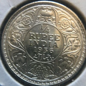 India-British 1936b Silver 1/4 Rupee BU Brilliant Uncirculated Y-43 A414 - Picture 1 of 2