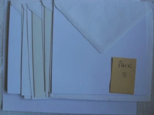 Plain white cards and enveopes. size 8"x8". Pack 8 - Picture 1 of 1
