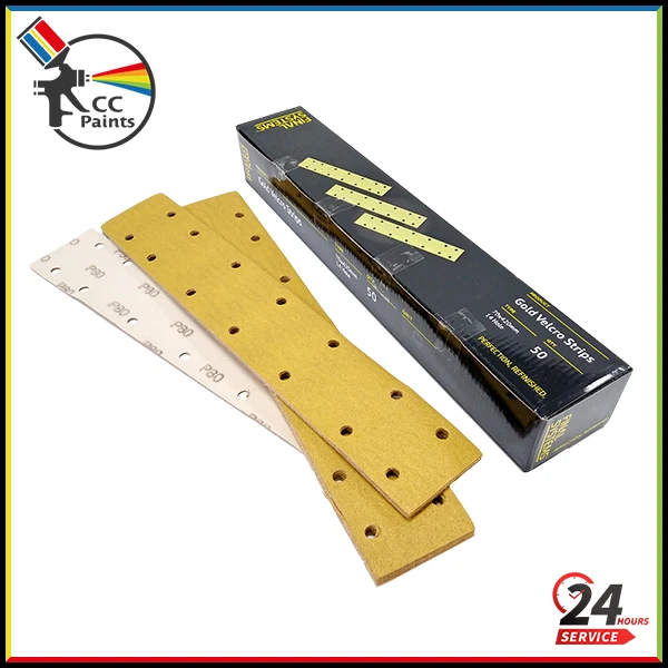 FINAL SYSTEMS Long Bed Sanding Block Strips P80-500 (70 x 420mm) - Box of 50 (Hook & Loop)