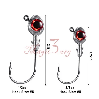 10pcs Fishing Jig Heads Lot 1/2oz 3/8oz 3D Eyes Lead Fishing Hooks Crappie Bass - Image 1 of 4