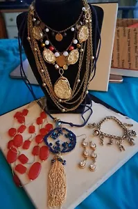 Vintage Modern Goldtone Jewelry Coco Express Bracelets NECKLACES Earrings - Picture 1 of 7