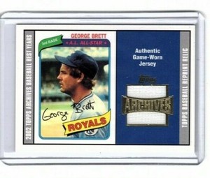 GEORGE BRETT 2002 Topps Archives Relic Game-Worn Jersey #450 #TUR-GB ROYALS HOF