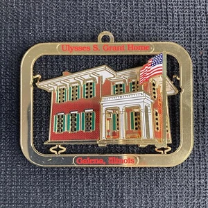 Ulysses S. Grant House Brass Christmas Ornament Kiwanis Club Illinois - Picture 1 of 5