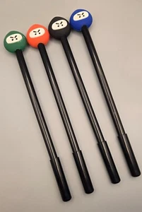 4er Set schwarze feine Spitze Stifte Ninja Topper rot/schwarz/grün/blau Spieleabend - Bild 1 von 3