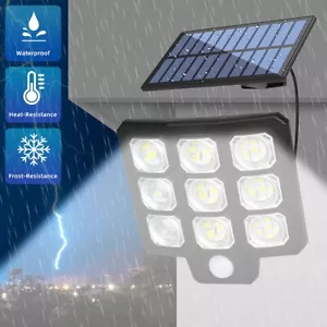 LED Solarleuchte Solarlampe mit Bewegungsmelder Außen Garten Fluter Strahler - Bild 1 von 11