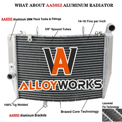 Aluminum Cooling Radiator For 2007-2016 Honda CBR600RR /2009-2016 Honda CBR600RA - Image 1 of 4